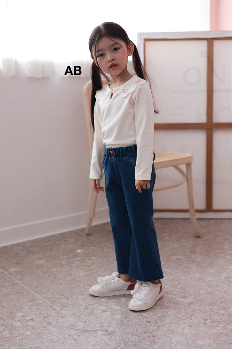 Ab - Korean Children Fashion - #discoveringself - Ribbon Collar Tee - 11