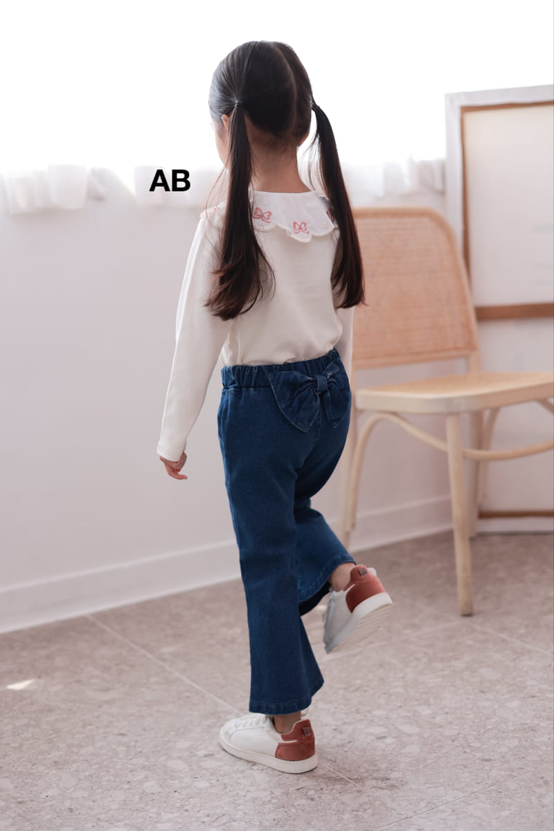 Ab - Korean Children Fashion - #fashionkids - Ribbon Collar Tee - 12