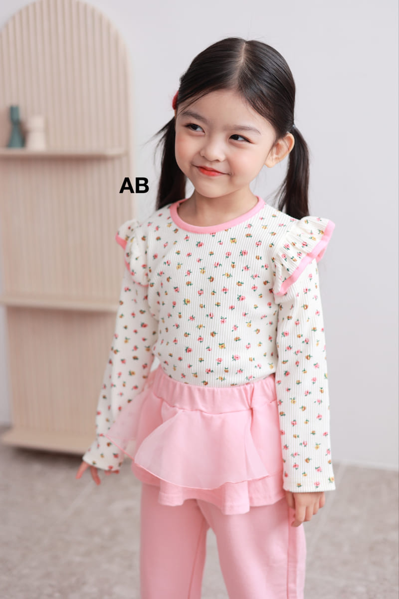 Ab - Korean Children Fashion - #kidsshorts - Bouquet Rib Tee