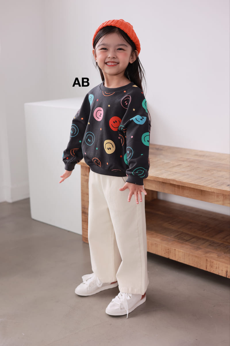 Ab - Korean Children Fashion - #minifashionista - Multi Smile Sweatshirt