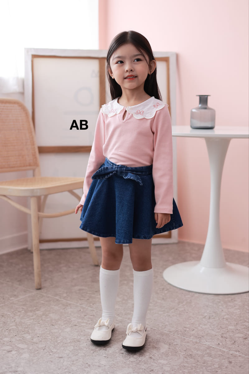 Ab - Korean Children Fashion - #prettylittlegirls - Ribbon Collar Tee - 6