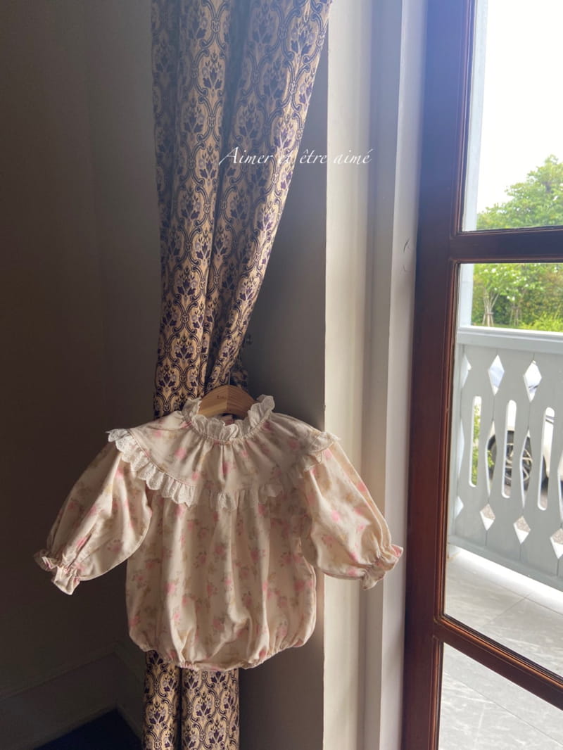 Anne Shirley - Korean Baby Fashion - #babyoutfit - Flower Shirring Bodysuit