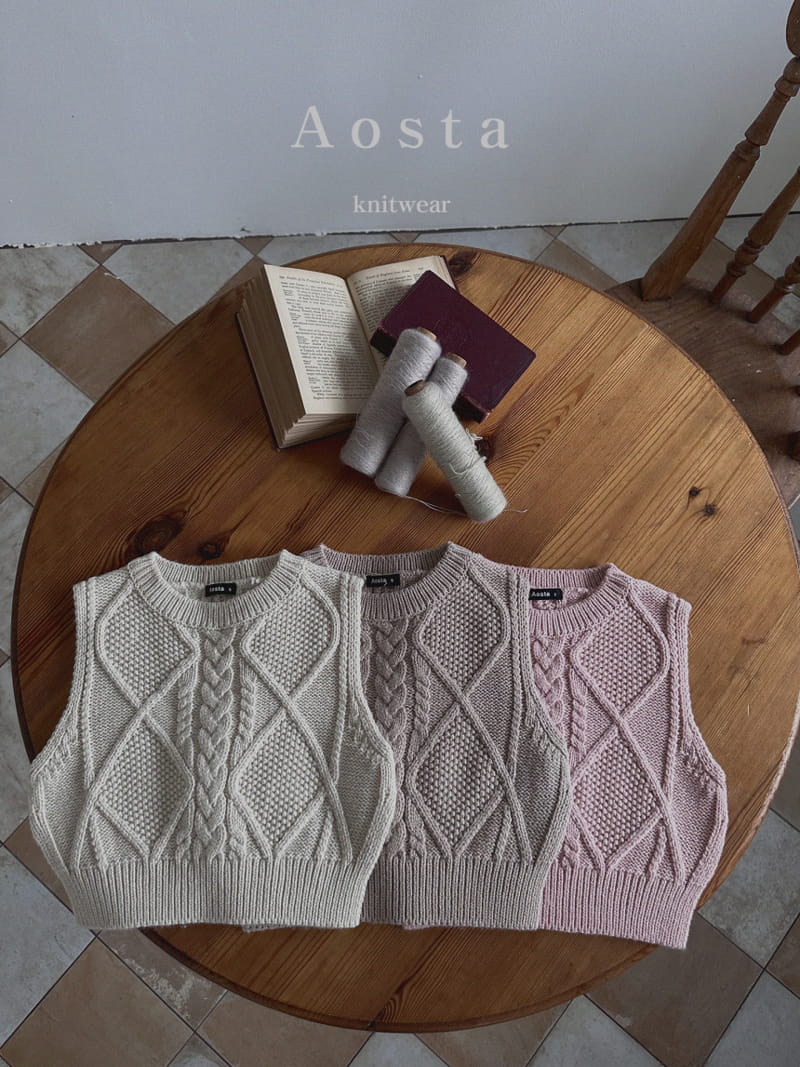 Aosta - Korean Children Fashion - #kidsshorts - Knit Vest - 3