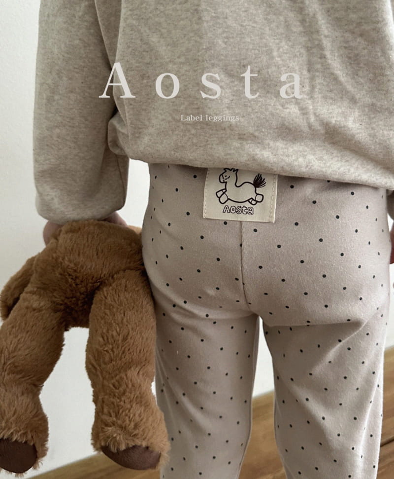 Aosta - Korean Children Fashion - #kidsstore - Label Leggings - 9