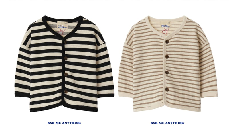 Ask Me Anything - Korean Children Fashion - #designkidswear - Stripes Cardigan