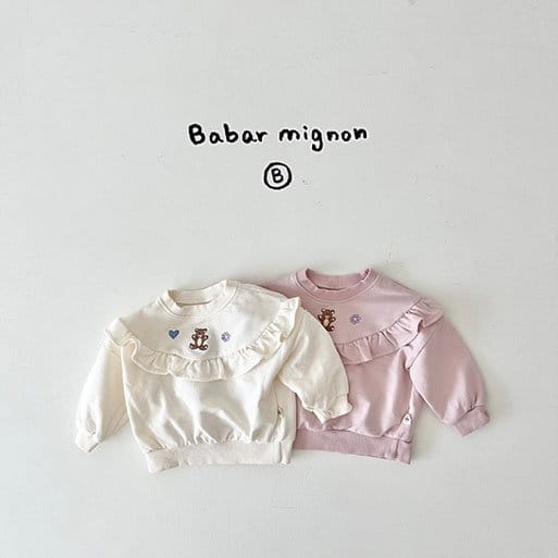 Babar Mignon - Korean Baby Fashion - #babyboutiqueclothing - Bear Frill Sweatshirt