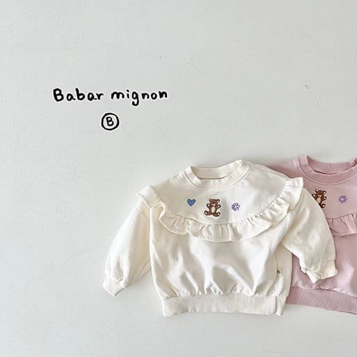 Babar Mignon - Korean Baby Fashion - #babyclothing - Bear Frill Sweatshirt - 2