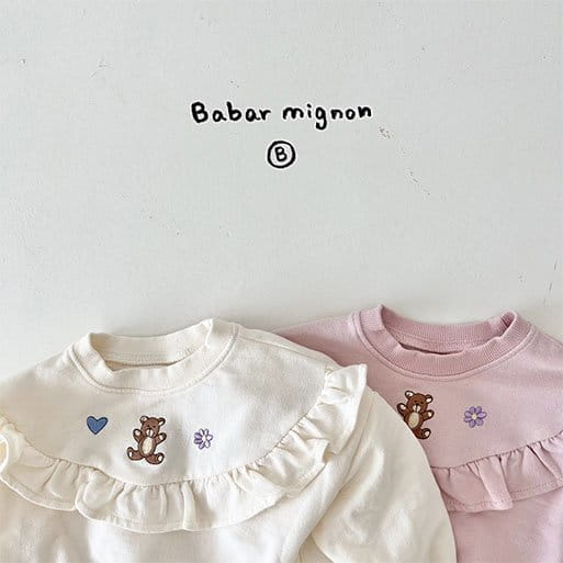 Babar Mignon - Korean Baby Fashion - #babyfashion - Bear Frill Sweatshirt - 3