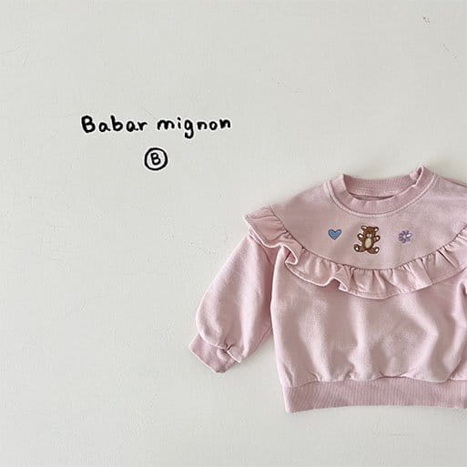 Babar Mignon - Korean Baby Fashion - #babylifestyle - Bear Frill Sweatshirt - 6