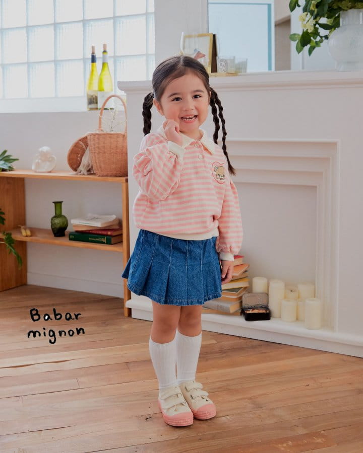 Babar Mignon - Korean Children Fashion - #Kfashion4kids - Denim Wrinkle Skirt - 6