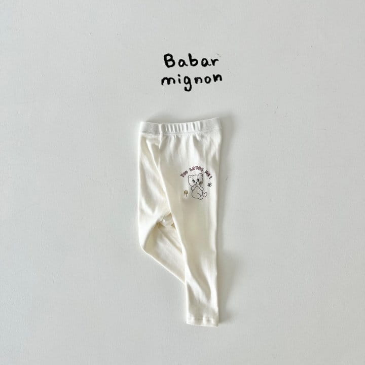 Babar Mignon - Korean Children Fashion - #Kfashion4kids - Love Bear Leggings - 5