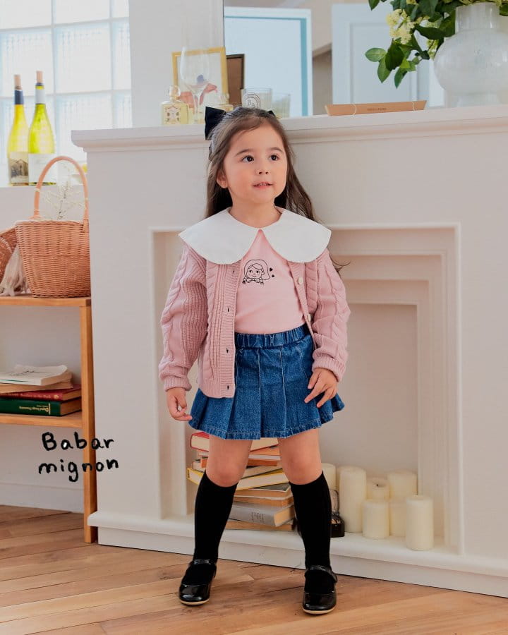 Babar Mignon - Korean Children Fashion - #childofig - Denim Wrinkle Skirt - 12