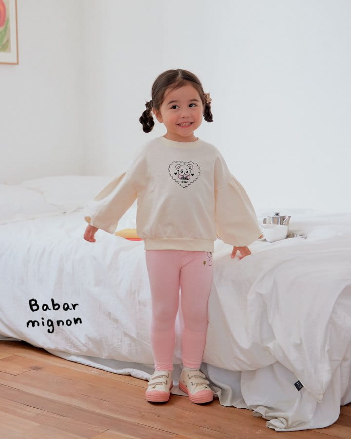 Babar Mignon - Korean Children Fashion - #childrensboutique - Love Bear Leggings - 12