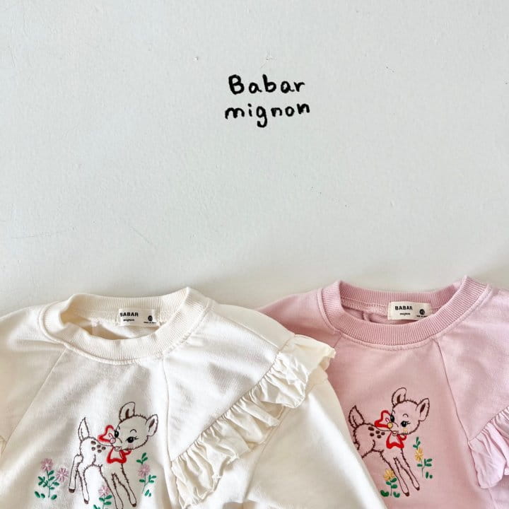 Babar Mignon - Korean Children Fashion - #designkidswear - Frill Bambi Sweatshirt - 3