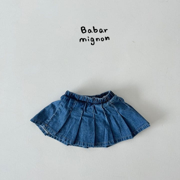 Babar Mignon - Korean Children Fashion - #discoveringself - Denim Wrinkle Skirt