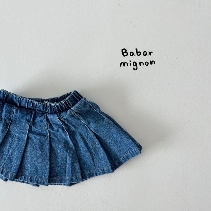 Babar Mignon - Korean Children Fashion - #fashionkids - Denim Wrinkle Skirt - 2