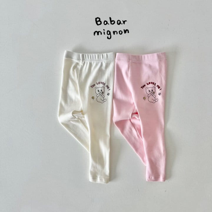 Babar Mignon - Korean Children Fashion - #fashionkids - Love Bear Leggings