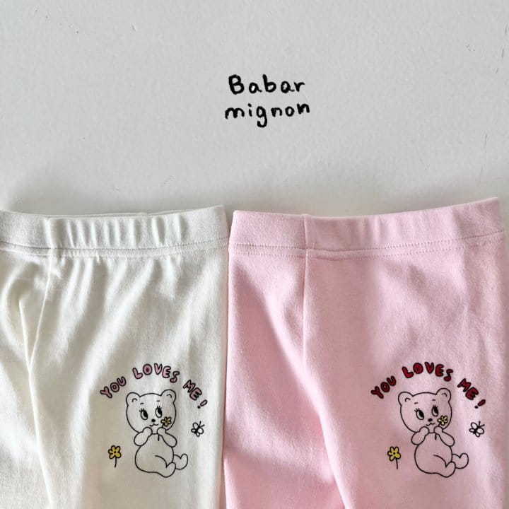 Babar Mignon - Korean Children Fashion - #kidsstore - Love Bear Leggings - 3