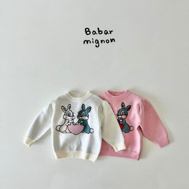 Babar Mignon - Korean Children Fashion - #kidzfashiontrend - Bunny Knit Tee