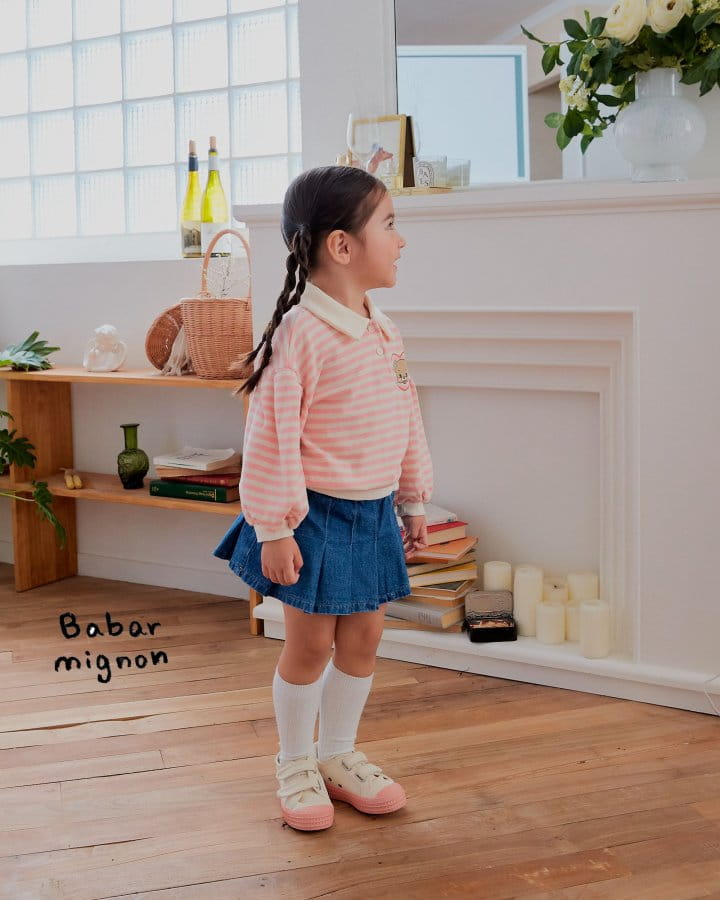 Babar Mignon - Korean Children Fashion - #littlefashionista - Denim Wrinkle Skirt - 7