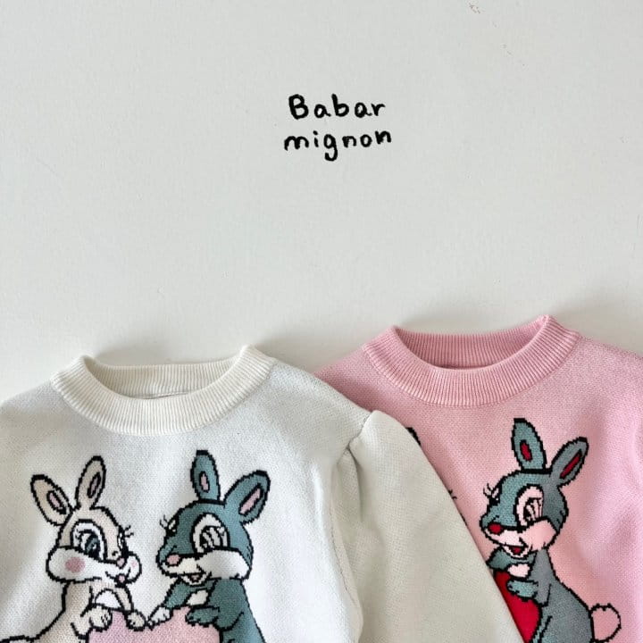 Babar Mignon - Korean Children Fashion - #littlefashionista - Bunny Knit Tee - 3