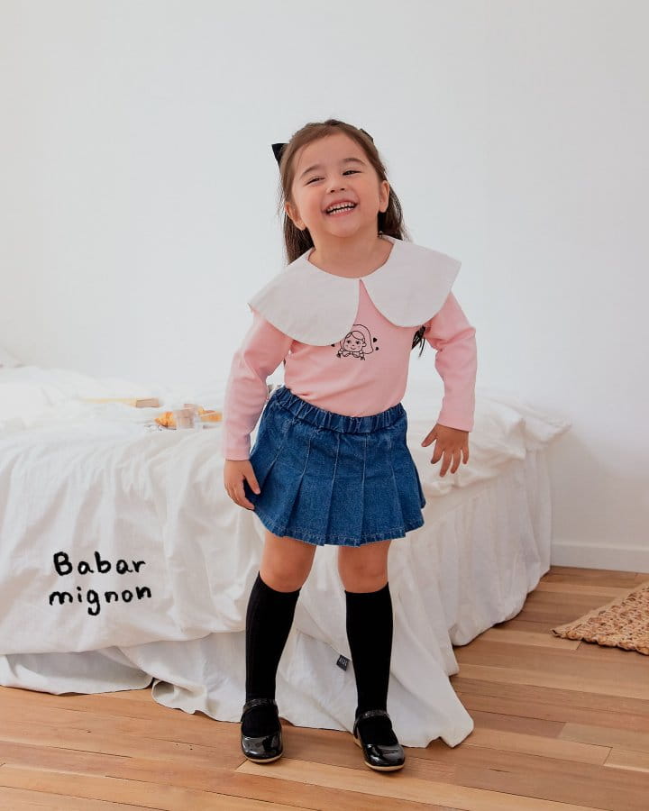 Babar Mignon - Korean Children Fashion - #minifashionista - Denim Wrinkle Skirt - 9