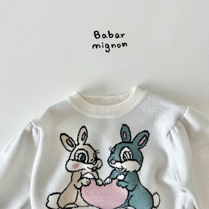 Babar Mignon - Korean Children Fashion - #todddlerfashion - Bunny Knit Tee - 7