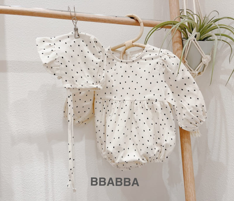 Bbabba - Korean Baby Fashion - #babyboutiqueclothing - Frill Dot Bodysuit with Bonnet - 10