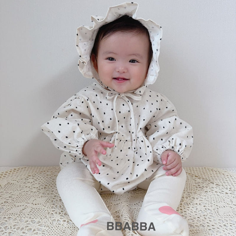 Bbabba - Korean Baby Fashion - #babyclothing - Frill Dot Bodysuit with Bonnet - 11