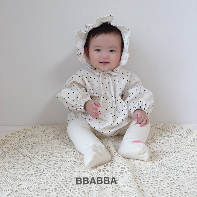 Bbabba - Korean Baby Fashion - #babyoninstagram - Frill Dot Bodysuit with Bonnet