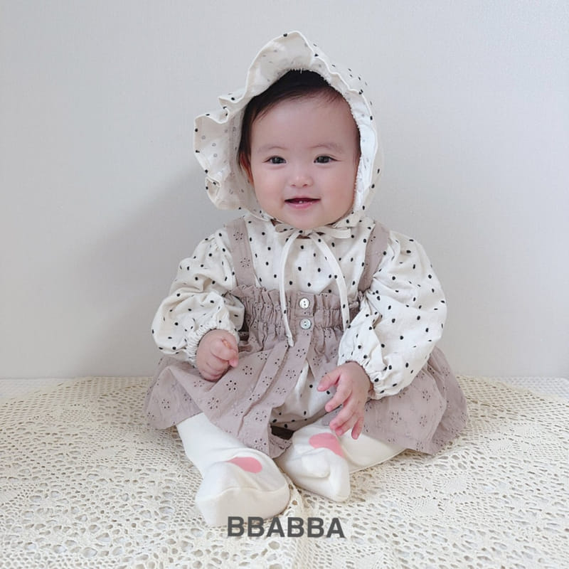 Bbabba - Korean Baby Fashion - #babyoutfit - Punching Lace one-piece