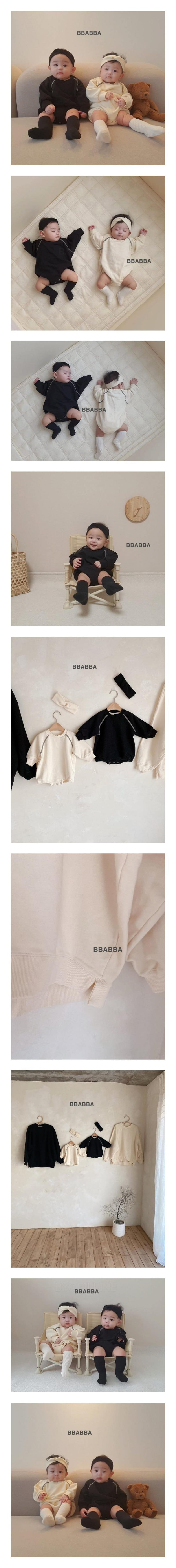 Bbabba - Korean Baby Fashion - #babywear - Black Cream Bodysuit Set