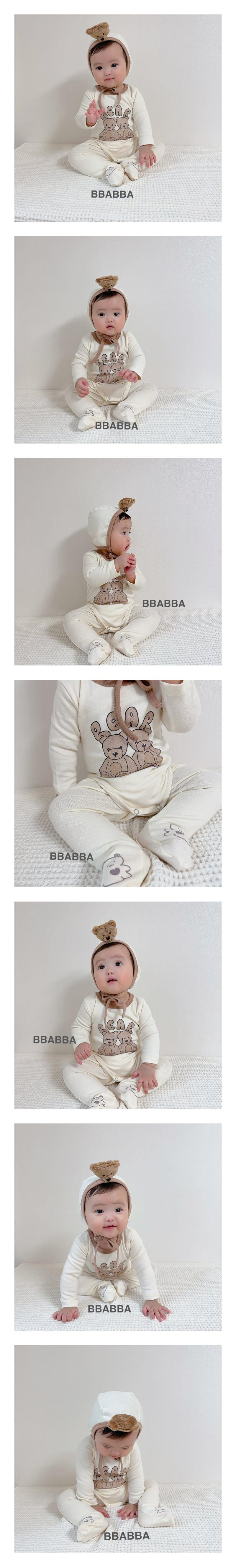 Bbabba - Korean Baby Fashion - #smilingbaby - Bear Bonnet Set