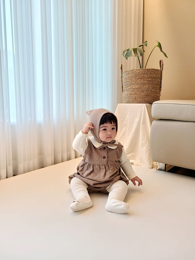 Bebe Nine - Korean Baby Fashion - #babyfashion - Ggoggal Bonnet Bodysuit - 4