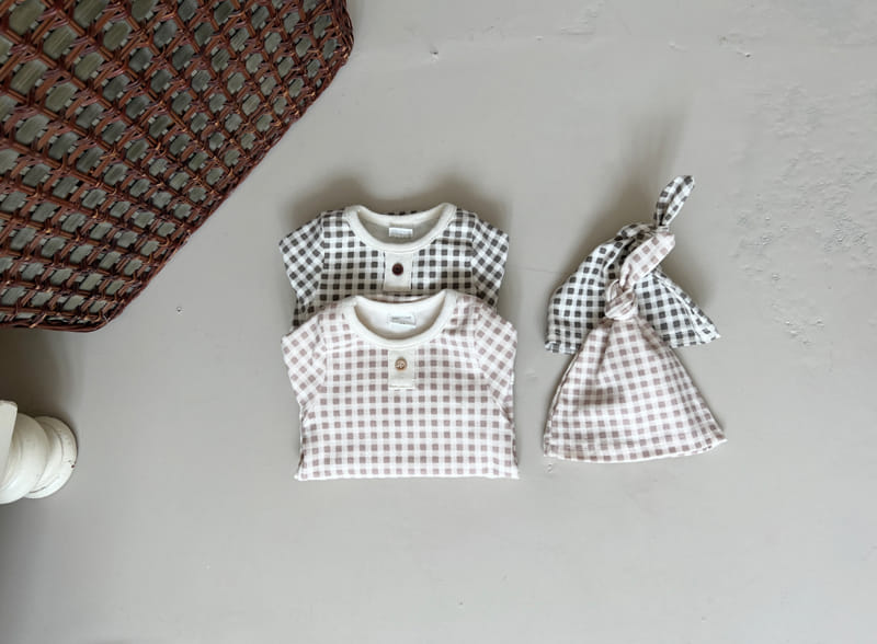 Bebe Nine - Korean Baby Fashion - #babygirlfashion - Choco Checks Set - 3