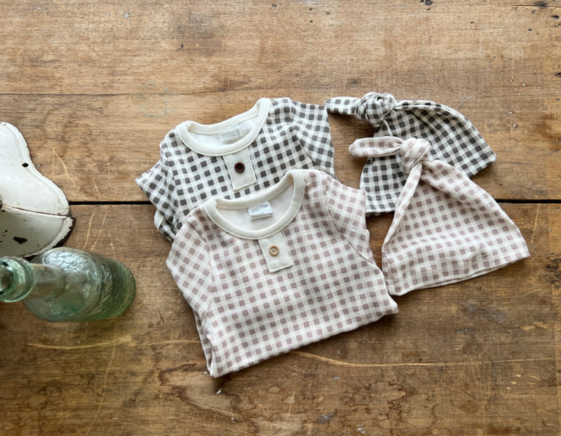 Bebe Nine - Korean Baby Fashion - #babyoninstagram - Choco Checks Set - 5