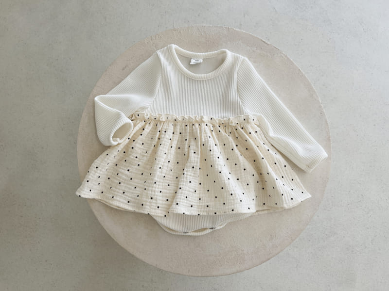 Bebe Nine - Korean Baby Fashion - #babyootd - Dot Skirt Bodysuit - 9