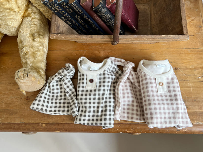 Bebe Nine - Korean Baby Fashion - #babyootd - Choco Checks Set - 6