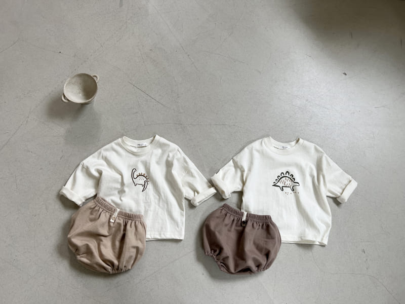 Bebe Nine - Korean Baby Fashion - #babyoutfit - Dino Bloomer Set - 7