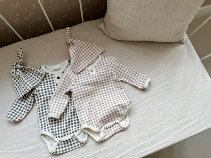 Bebe Nine - Korean Baby Fashion - #babyoutfit - Choco Checks Set - 7