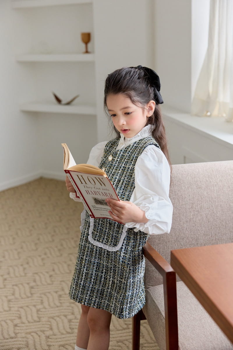 Berry Berry - Korean Children Fashion - #littlefashionista - Frill Neck Blouse - 7