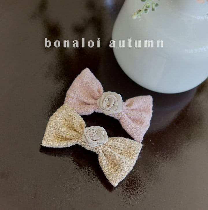 Bonaloi - Korean Children Fashion - #childofig - Jacquard Rose Hairpin