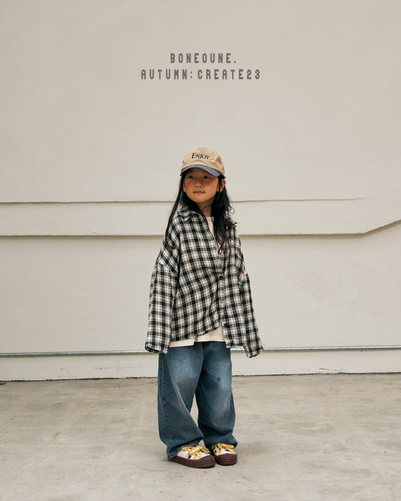 Boneoune - Korean Children Fashion - #designkidswear - Double Check Shirt - 7