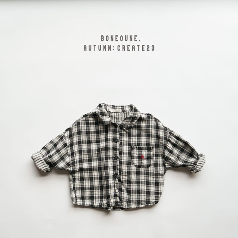 Boneoune - Korean Children Fashion - #magicofchildhood - Double Check Shirt