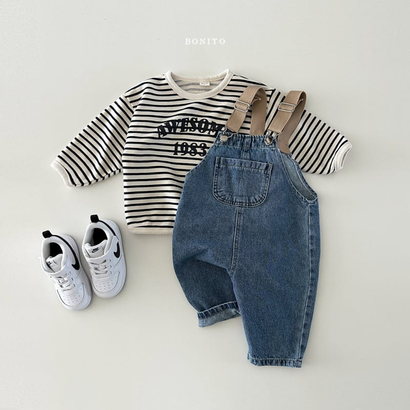 Bonito - Korean Baby Fashion - #babyboutique - Tape Denim Dungarees - 5