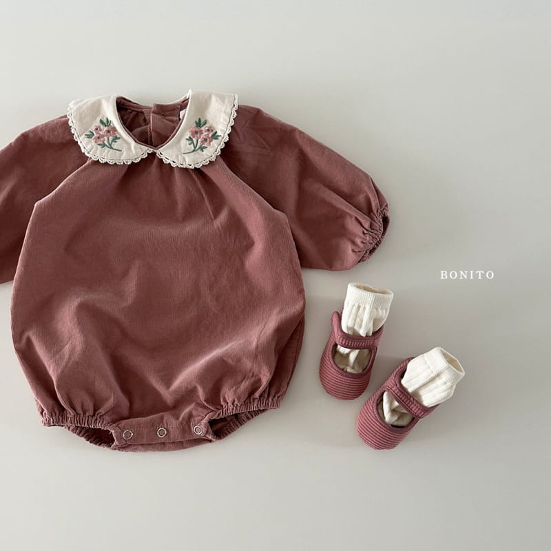 Bonito - Korean Baby Fashion - #babyfever - Rib Flower Bodysuit - 11