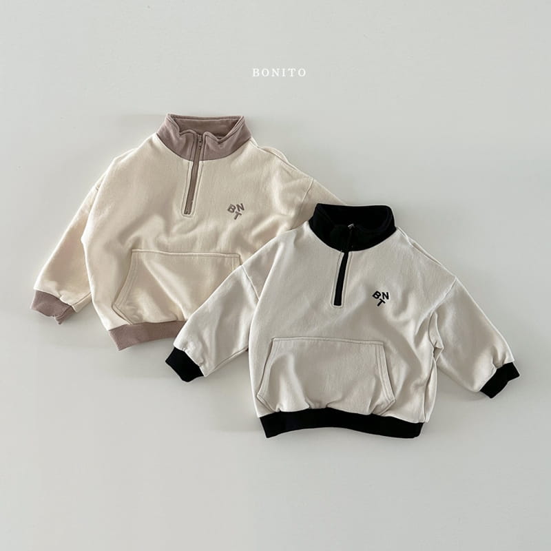 Bonito - Korean Baby Fashion - #babyfever - BNT Color Half Zip-up