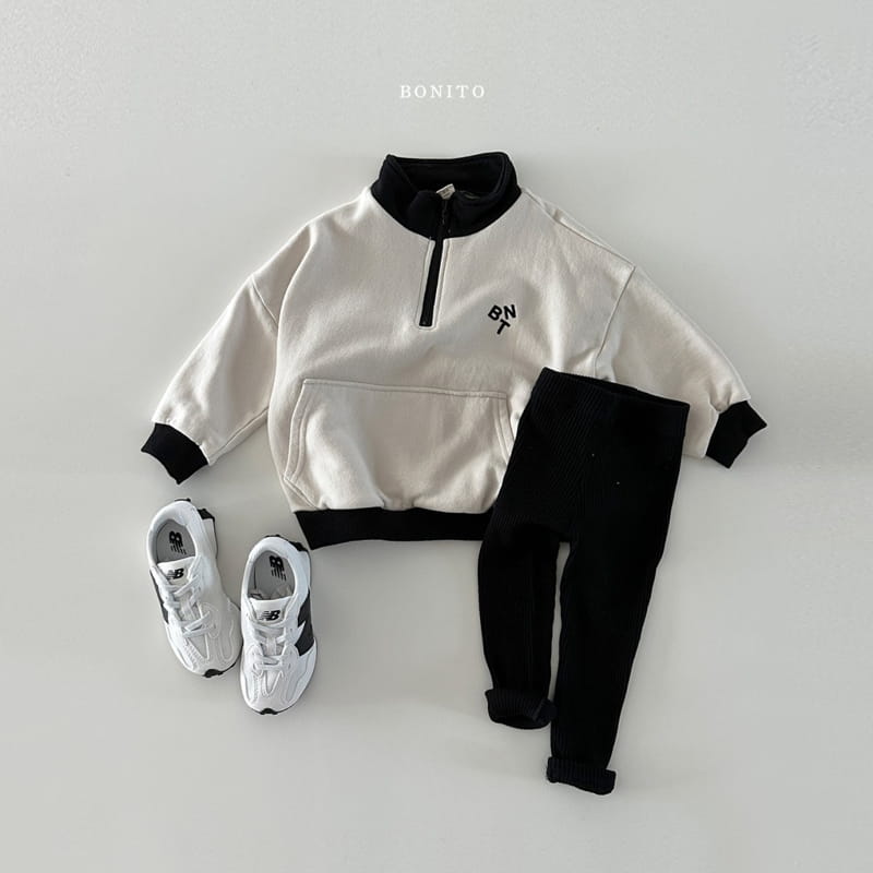 Bonito - Korean Baby Fashion - #babyootd - BNT Color Half Zip-up - 5