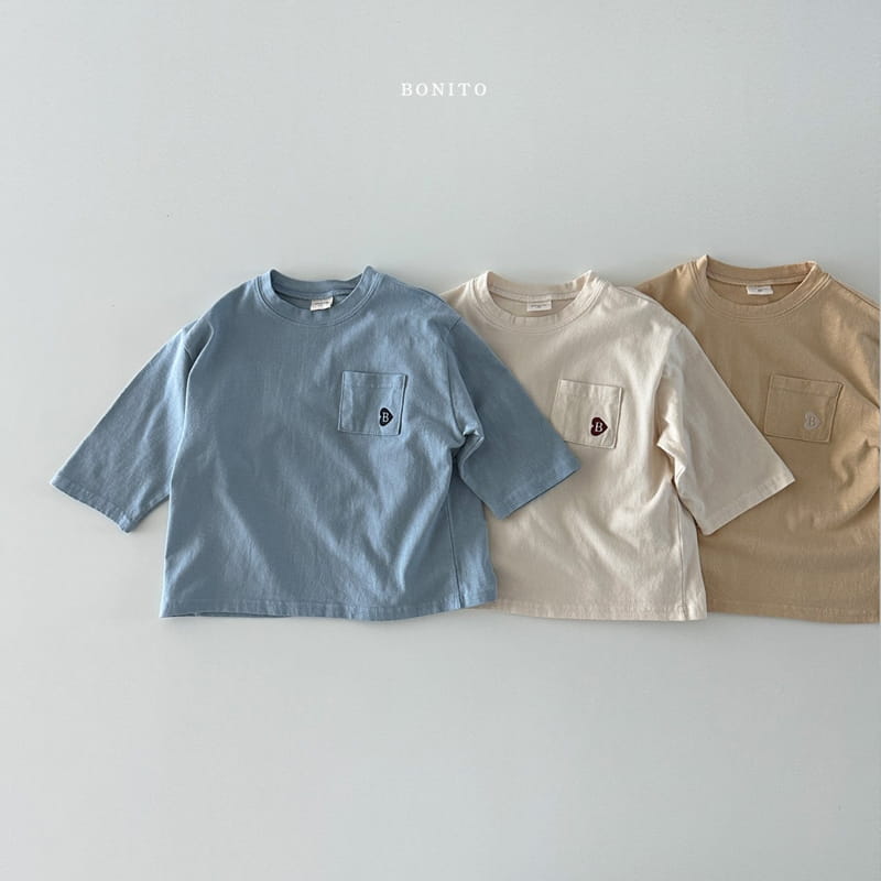 Bonito - Korean Baby Fashion - #babyoutfit - Loose B Pocket Tee - 2