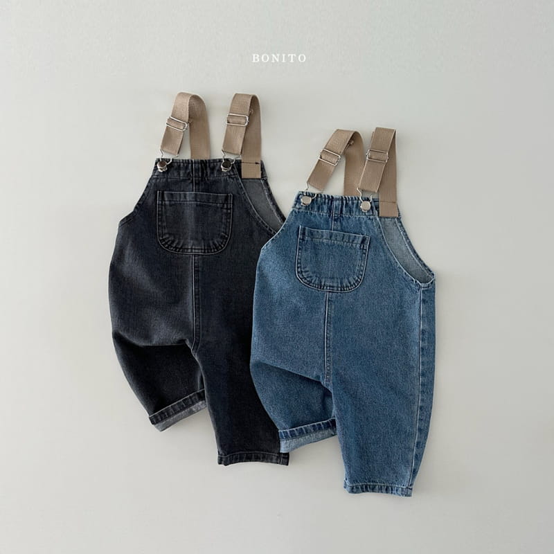 Bonito - Korean Baby Fashion - #onlinebabyboutique - Tape Denim Dungarees - 2